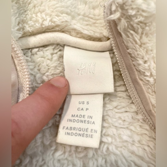 White Plush Fleece 3/4 Zip - Picture 4 of 4